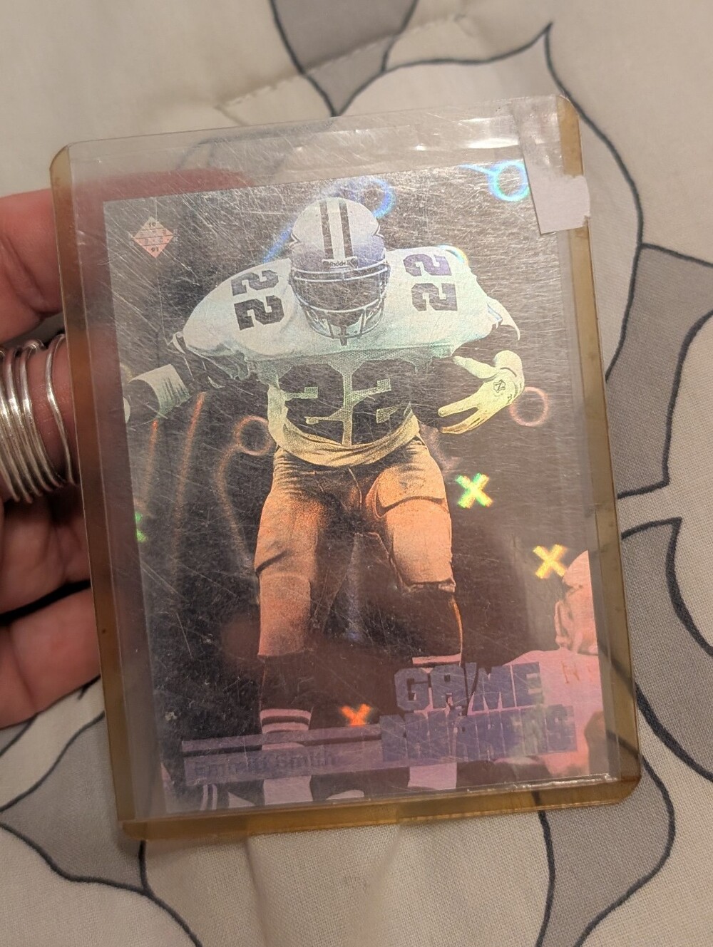 Holographic Football Trading Card - Silver Reflective Finish